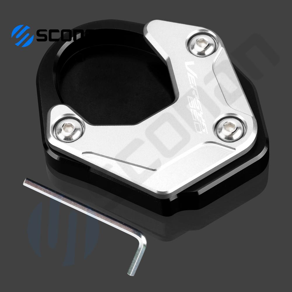 Motorcycle CNC Kickstand Foot Side Stand Extension Pad Accessories For Kawasaki Versys650 Versys 650 Versys-650 2015 - 