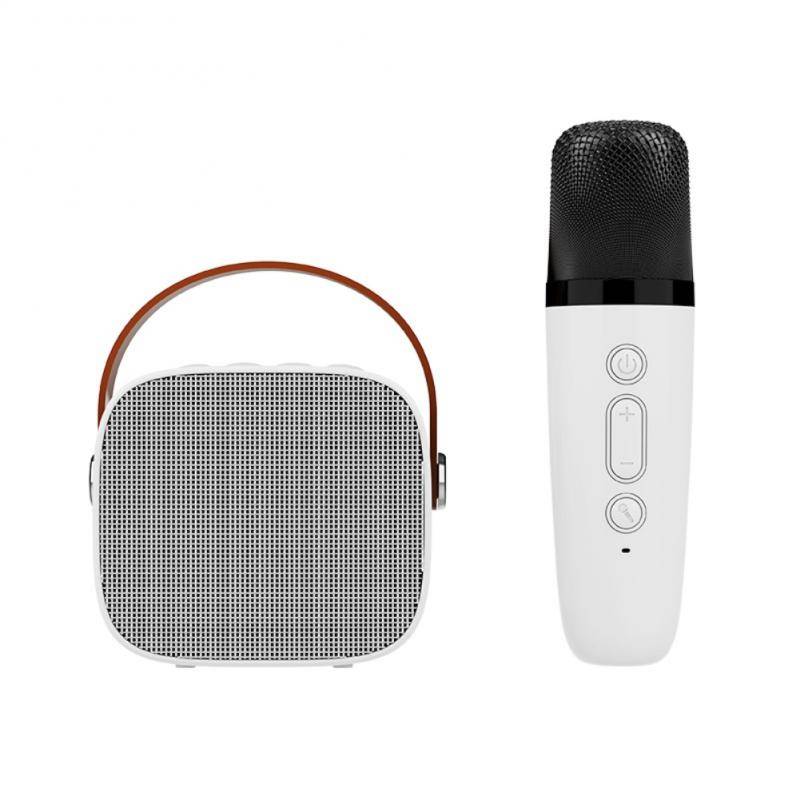 Mini Karaoke Machine Bluetooth-compatible Speaker 1-2 Wireless Microphone  Karaoke Speaker Set Music Player for Party Home