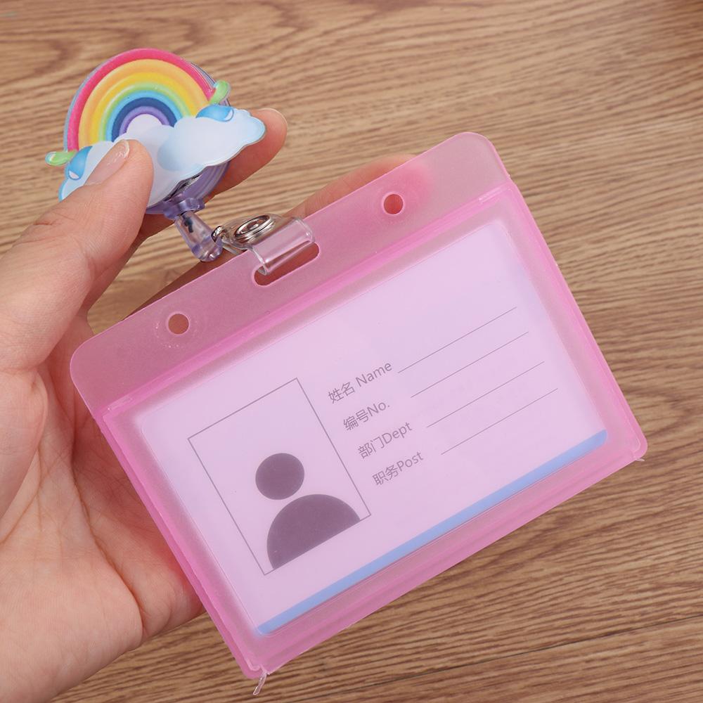 Cartoon Nurse Doctor ID Badge Holder with Retractable Reel, Retractable Metal Clip Business Work Card/Name Tags Badge Holders