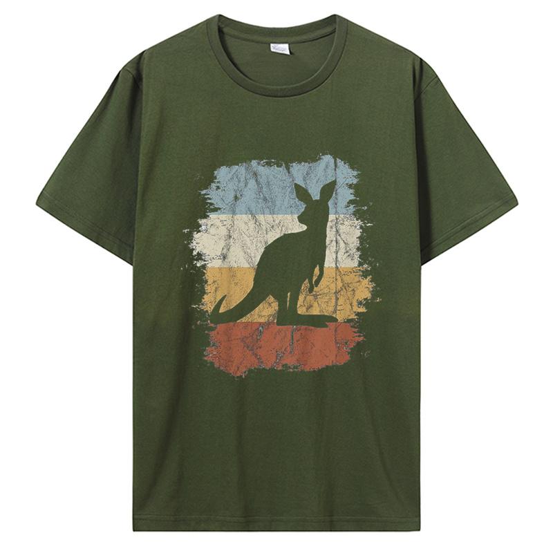 Den Austrálie Vtipné Australské Klokan Vintage Trička Bavlna Streetwear Krátký Rukáv Narozeninové Dárky Tričko Pánské Oblečení