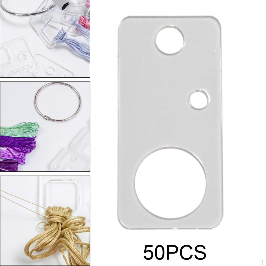 50 Pieces Embroidery Floss Thread Drops Acrylic Bobbins Transparent Lightweight Sewing