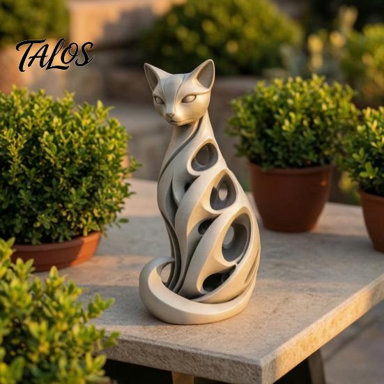 Desk Toys for Adults Spiral Cat Sculpture Resin Ornament, Creative Twisted Statue, Artistic Modern Indoor Decorations Desktop Decor Home Living