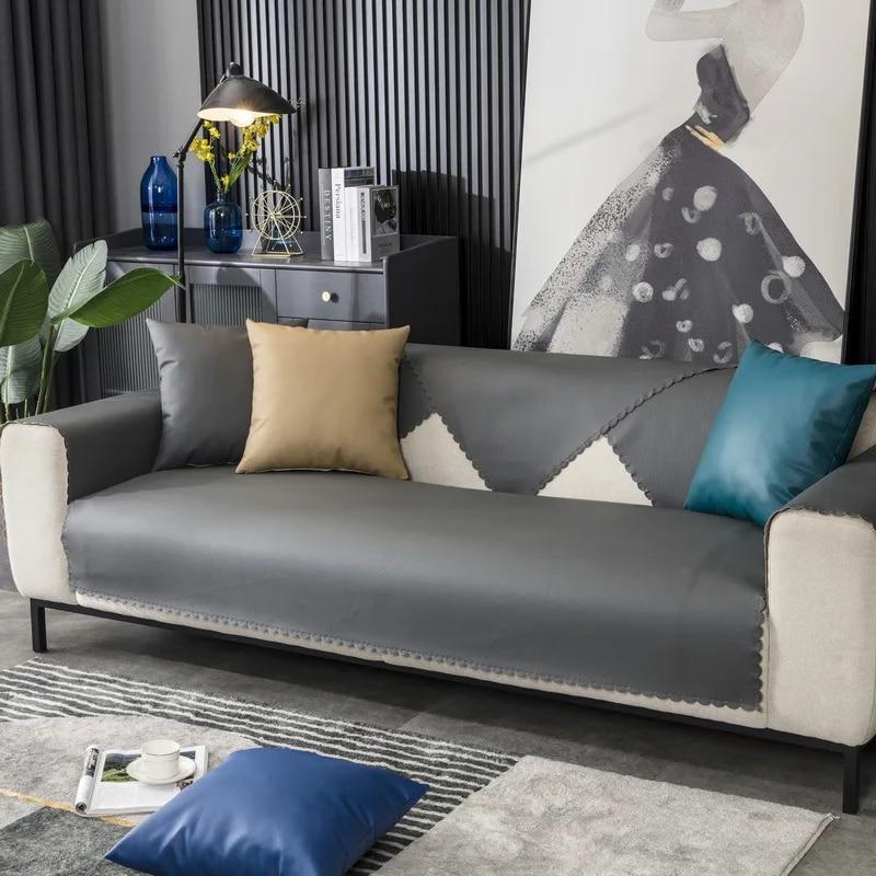Four Seasons Universal Waterproof Sofa Cover Pet Changing Cushion Nordic Modern Solid Color Non-slip Covers for Sofa Protective