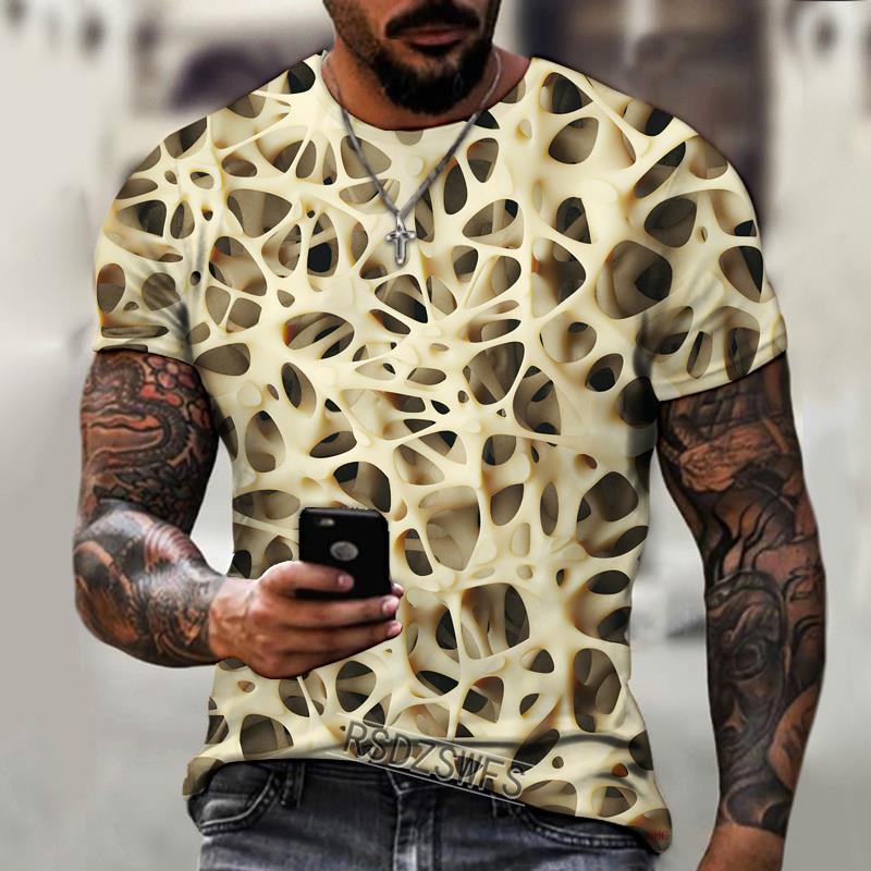 2025 Brand Men's Summer Short Sleeve Three-dimensional Pattern 3d Printing Men's T-shirt Trendy Streetwear