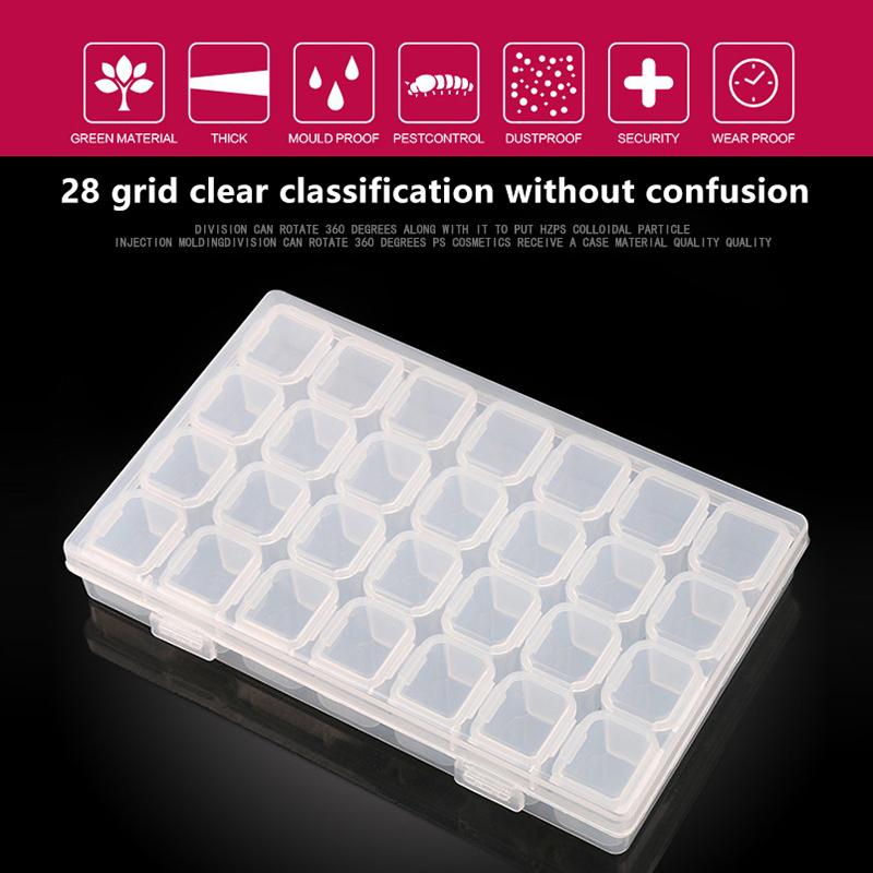 28 Compartment Adjustable Clear Plastic Storage Box For Jewelry Earrings Beads Screws Small Accessories Storage Box