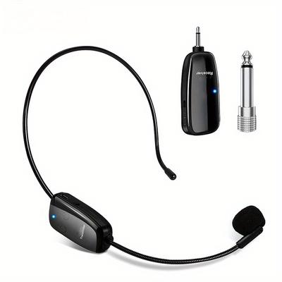 Wireless Microphone Headset UHF Wireless Mic Headset and Handheld 2 In1 160ft/48.7m Range for Voice Amplifier, Stage Speakers, Teach