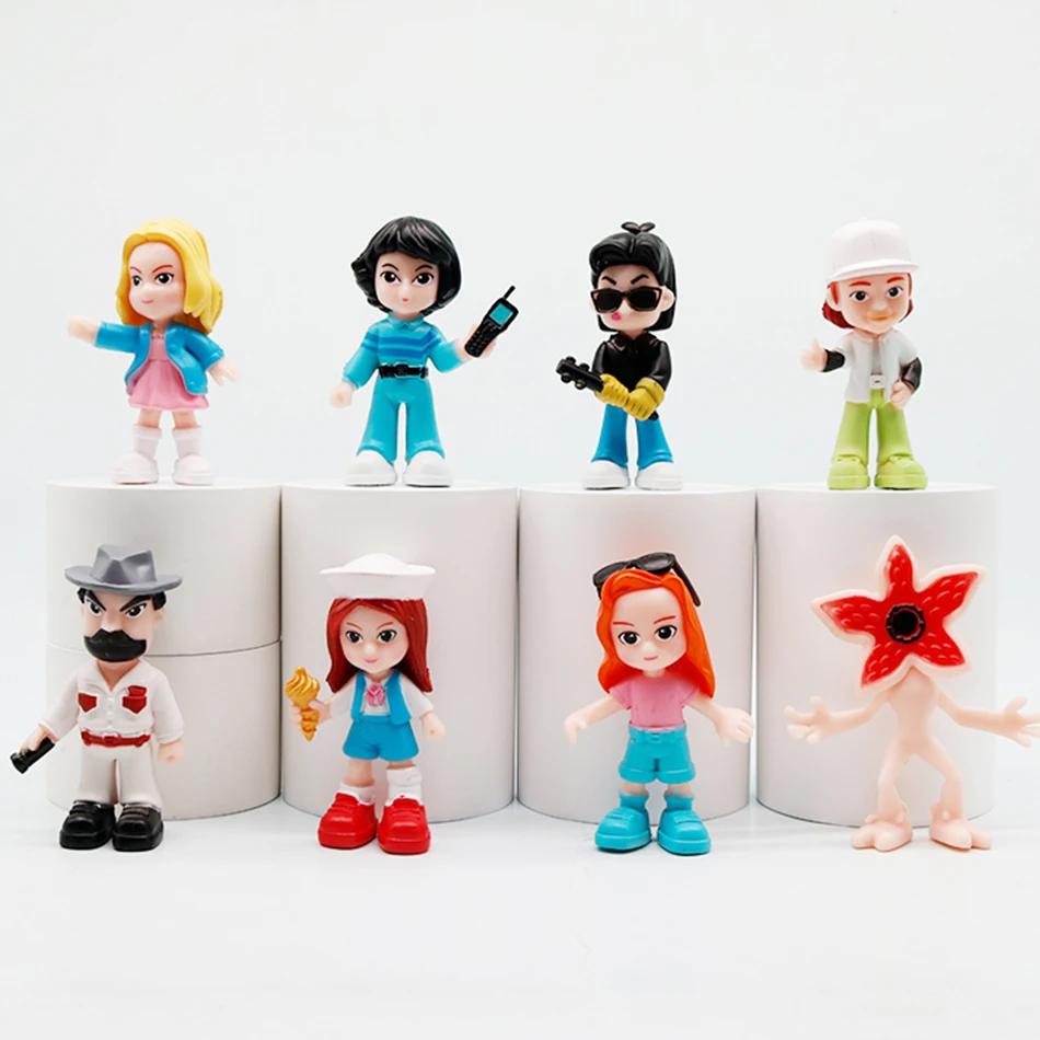 8PCS TV Figure Stranger TV Plays Figure Toy Will Byers Eleven Dolls Action Figure Cake Collect Decoration Gift