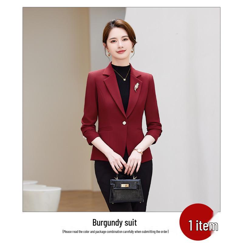 

2024 Весна/Осень Корейский Стиль Приталенный Женский Пиджак с Длинным Рукавом Medium