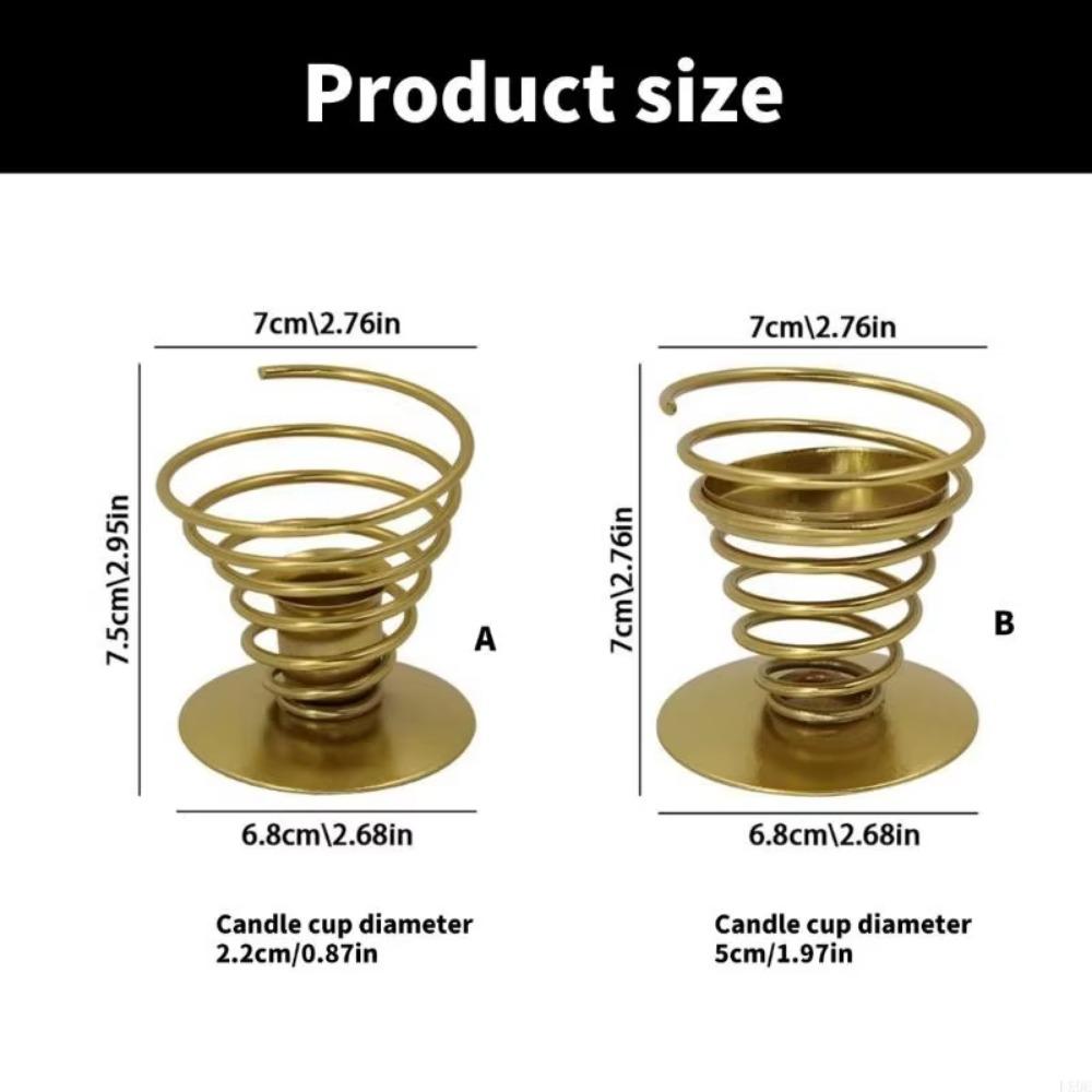 Wrought Iron Spiral Candlestick Geometric SpiralS Holder Nordic Metal Candle Holder  Bedroom