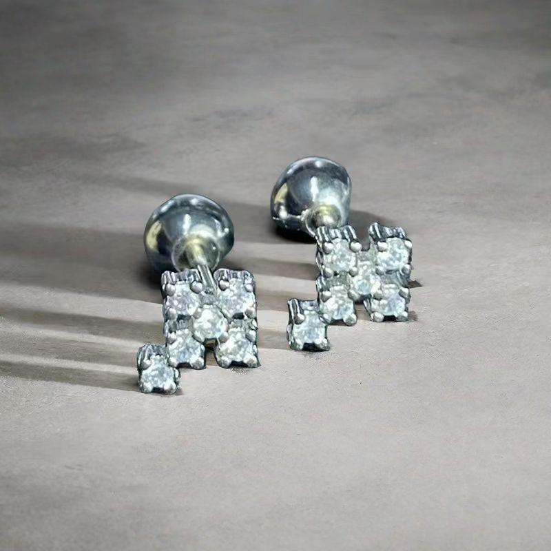 Super flash cross stud earrings temperament simple and advanced sense