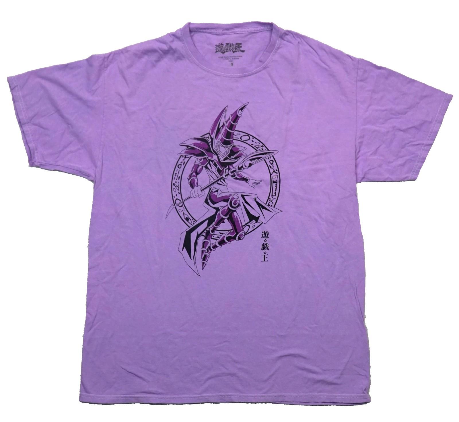 Yu-Gi-Oh New Adult T-Shirt - Purple, Black Image of Dark Magician In Circle XXXXL
