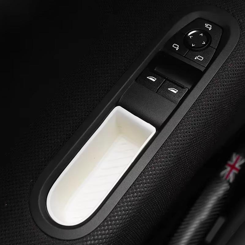 2Pcs Silicone Car Door Window Lifter Storage Box Accessories Trim For Mini Cooper F66 2024 2025 J01 EV Interior Decoration