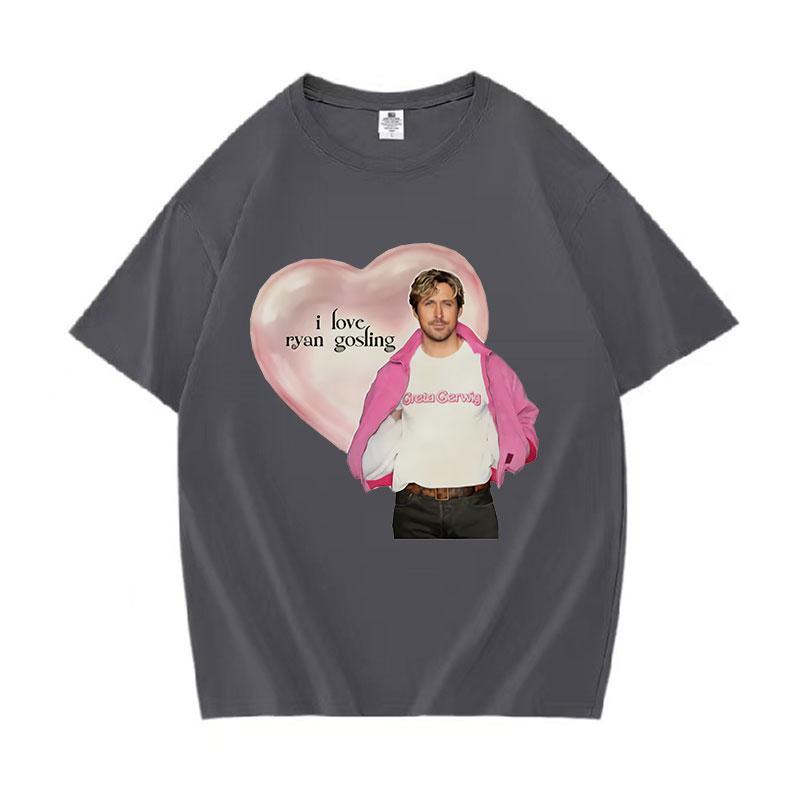 

2026 Summer Cotton Printed TShirt I Love Ryan Gosling Tee Unisex Women Plus Size Loose Casual Hip Hop Rap Breathable Comfort Top 4XL