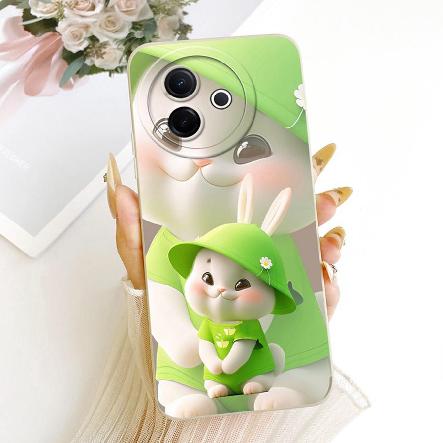 For Vivo Y39 Y300i 5G Phone Case Cute Rabbit Liquid Soft Silicone Bumber Shell For VivoY300i V2444A Capa Y 39 5G Back Cover