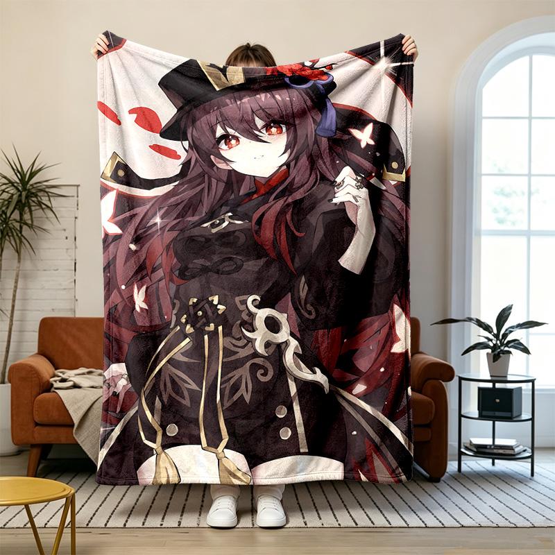 Genshin Impact Soft and comfortable flannel Suitable for sofas living rooms outdoor camping travel and also makes a great anniversary gift