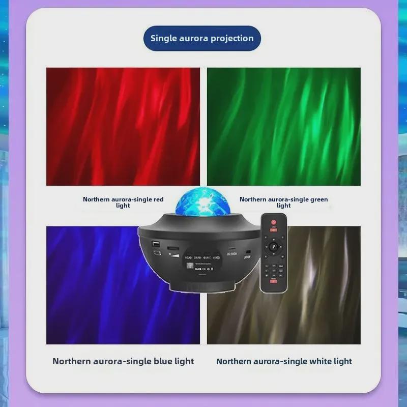 Sternenhimmel-Projektor-Nachtlicht: Doppelschichtige Wasserwellenlampe für Kinderzimmeratmosphäre