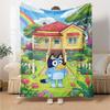 Bluey Print Flannel Blanket High Quality Warm Comfortable Cover for All Seasons Perfect for Gifts Home Decor