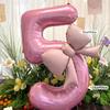 40inch Pink Digital Bowknot Bow Aluminum Foil Balloons for Girls Wedding Birthday Party Decor Number Party Photo Props Supply