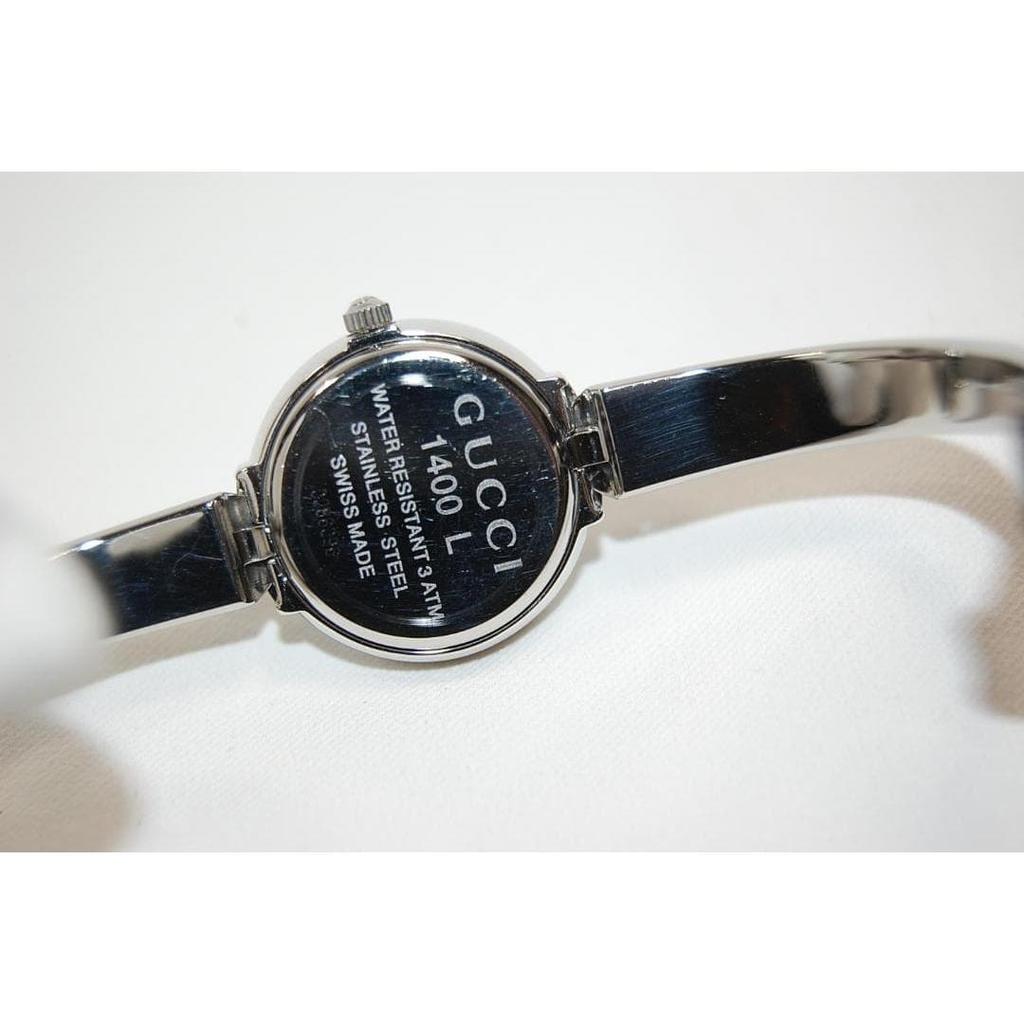 Used GUCCI 1400L bangle watch black dial SS