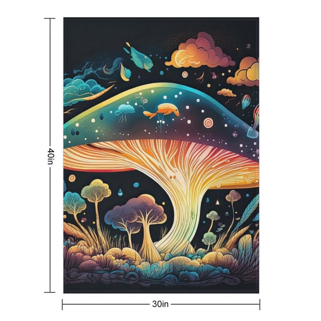 Mushrooms — 07 Throw Blanket Decorative Sofas Summer Beddings anime Softest Blankets