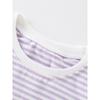 Girls' Purple Short-Sleeved T-Shirt Baby Rainbow Striped Half-Sleeved Pure Cotton T-Shirt Small Kidsren's Summer Round Neck Top 8