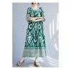 Summer New Temperament V-neck Mid-length Dress Retro Printing Loose Dresses