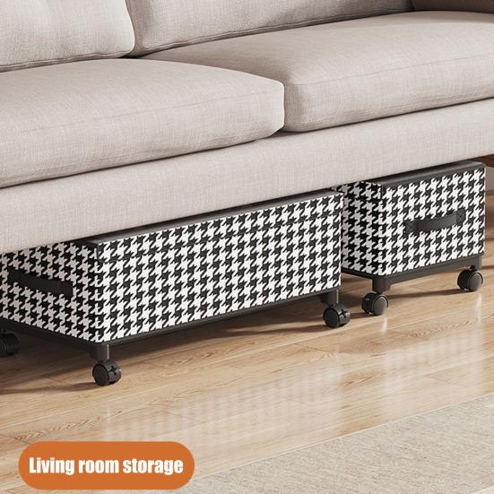 under Bed Storage Bin with Wheels Dust-Proof under Bed Organizer with Transparent Lid Rolling Metal Drawer Organizer for Clothes Blankets Shoes