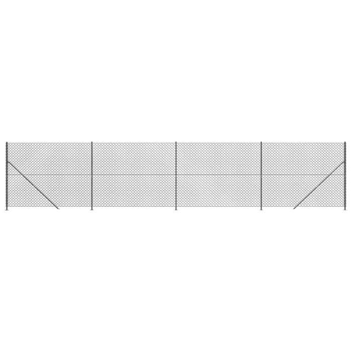 VidaXL Chain Link Fence with Flange, Decorative Fence Panel, Mesh Fence, Protective Barrier 153988