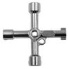 4-Way Multi-Functional Utilities Key Triangle Square Universal Cross Triangle Key Wrench for Faucet Electrical Cabinet