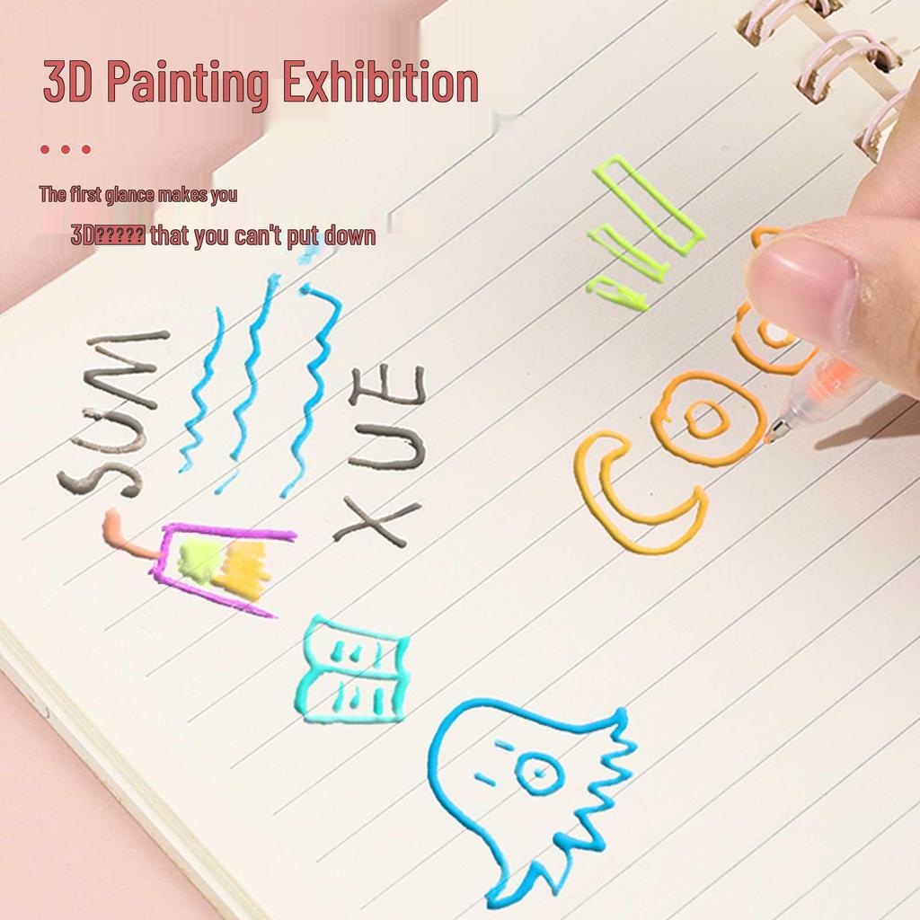 Cute 3D Jelly Fluorescent Pen Set for Hand-Drawn Newspapers and Students with Eye Protection