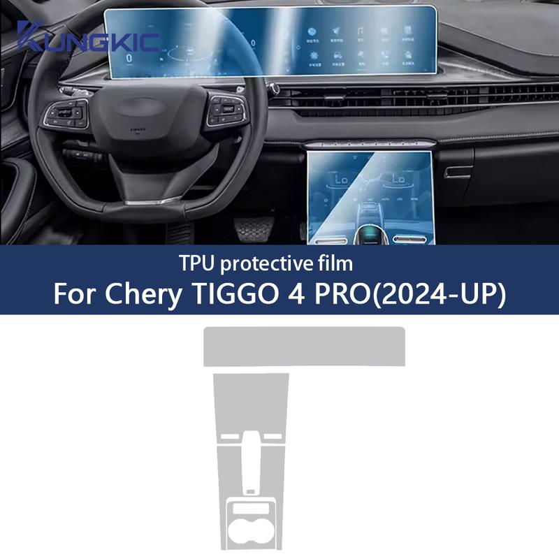 TPU For Chery TIGGO 4 PRO 2024 2025 2026 Interior Protective Film Anti-Scratch Sticker Gearbox Panel Navigation Screen.