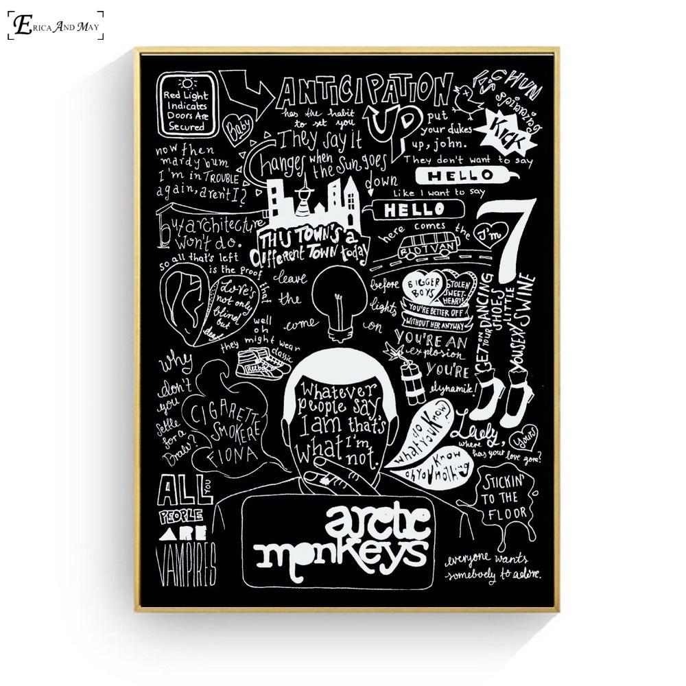 Arctic Monkeys Music Band Quote Canvas Painting Posters And Prints For Living Room No Framed Wall Art Picture Home Decor On Sale