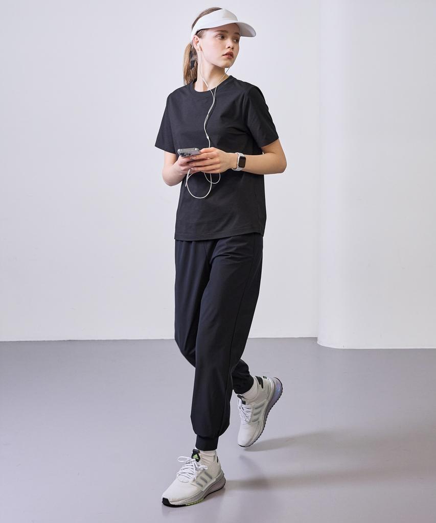 BASIC HOUSE Women'S Super Stretch Spandex Elastic Waist Jogger Pants Black