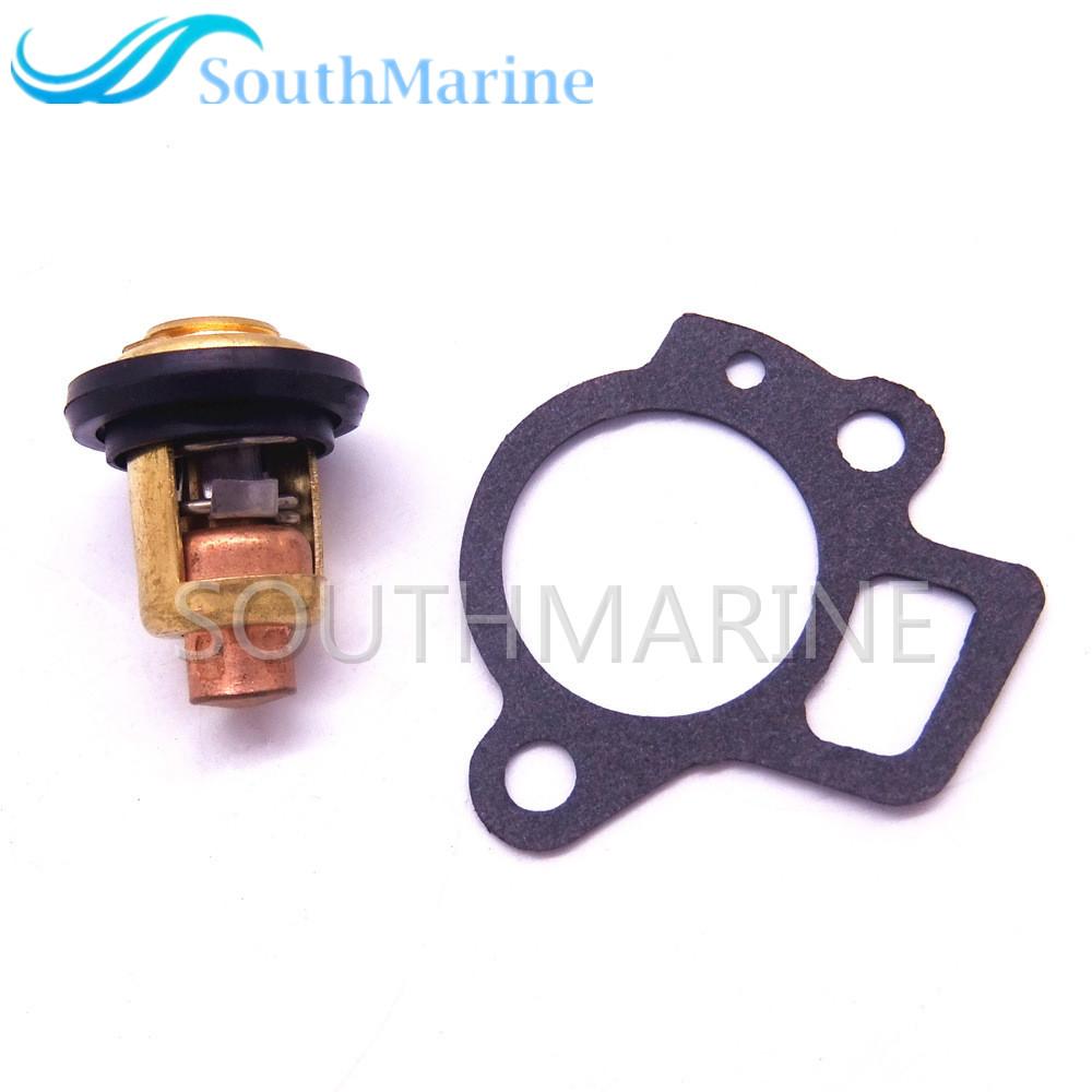 Boat Engine 6H3-12411-00 6H3-12411-10 Thermostat and 62Y-12414-00 6H3-12414-A1 Gasket for Yamaha 2-Stroke 50G 60F 70B 50 60 70HP