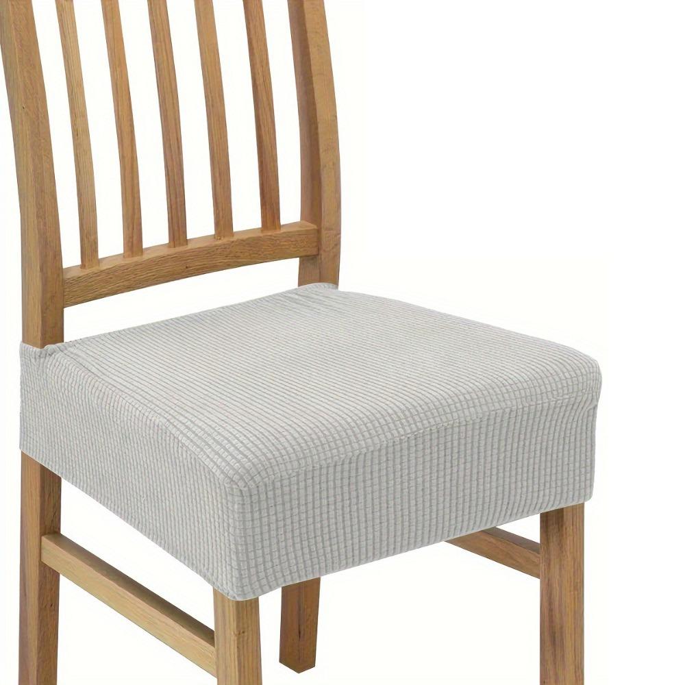 2 Piece Washable Jacquard Chair Seat Cover Anti-Dust Elastic Dining Chair Seat Slipcover Breathable Removable