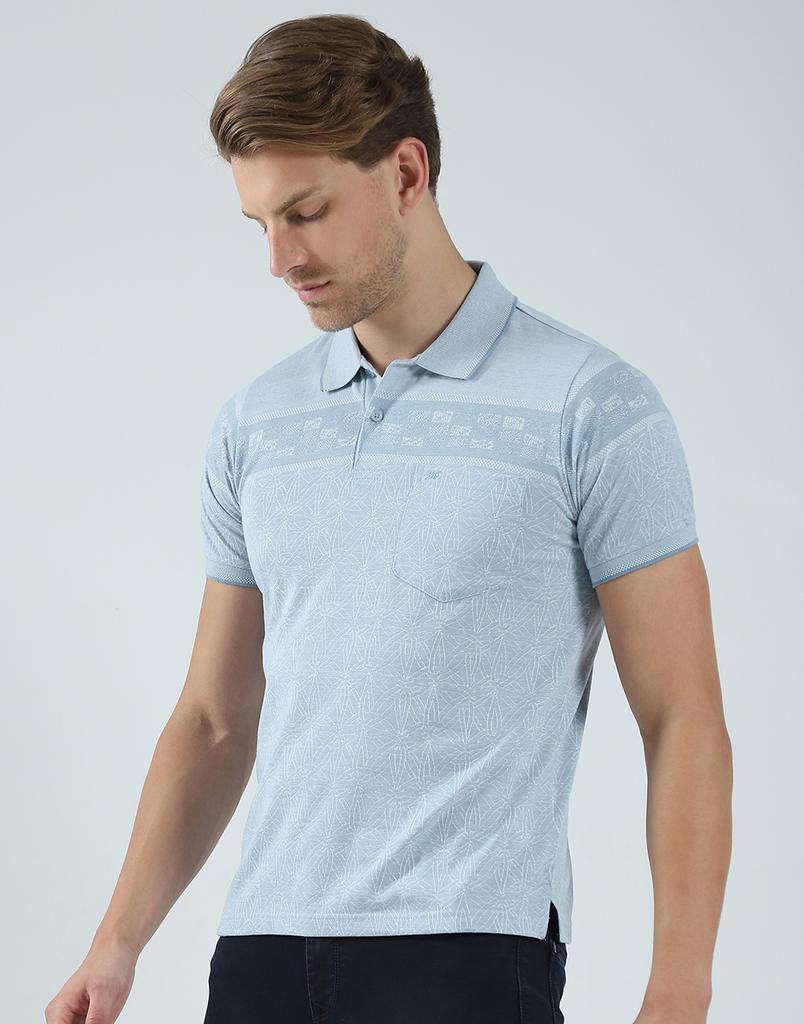 Monte Carlo Mens Self Design Collar Neck T-Shirt