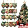 18pcs/set Wooden Material Christmas Wooden Pendants Hanging Style Tree Ornament Merry Christmas Decorations Christmas Theme