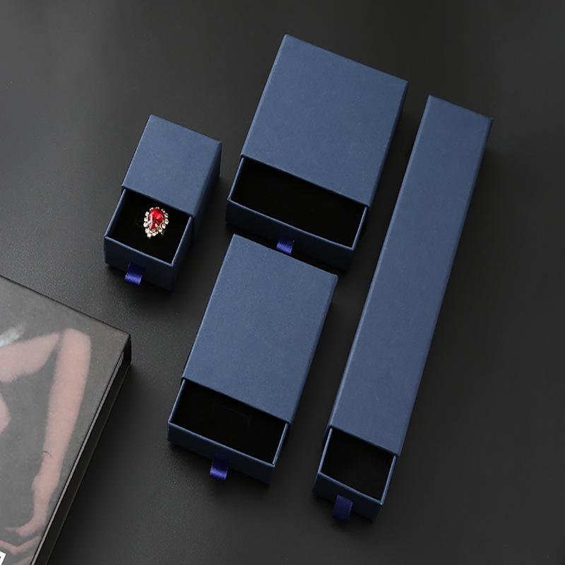 

Dark Blue Transparent Anti-Oxidation Jewelry Storage Box with Customizable Logo. Drawer Box 5*5*3.5