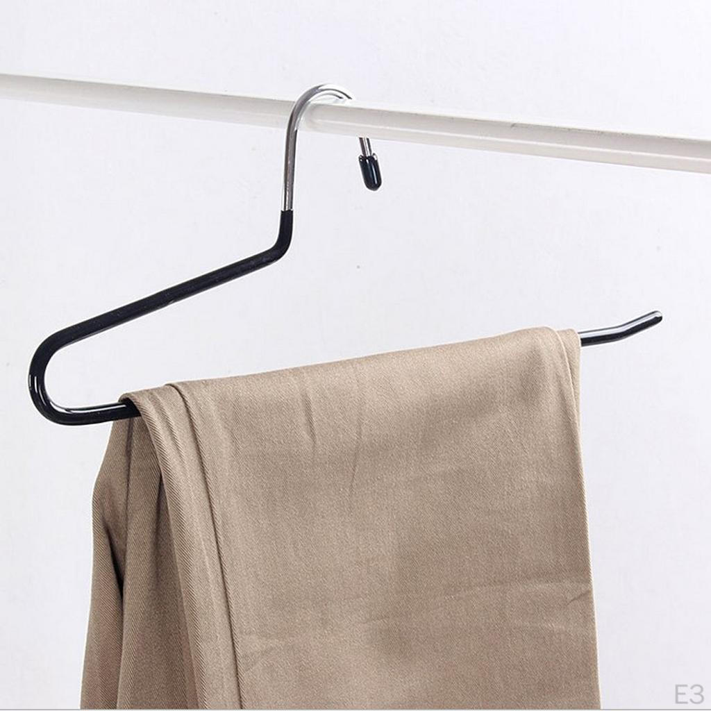 10 Pack Anti-slip Stainless Metal Pant Trousers Jean Hangers Rails Closet Storage Organizer