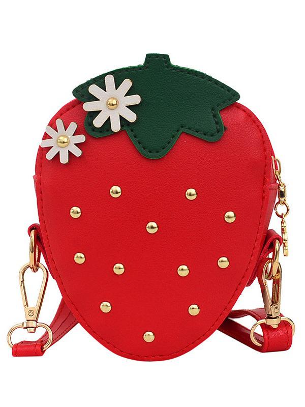 2025 Summer Korean-Style Girls' Crossbody Bag - Cute Strawberry Fashion Accessory for Little Girls