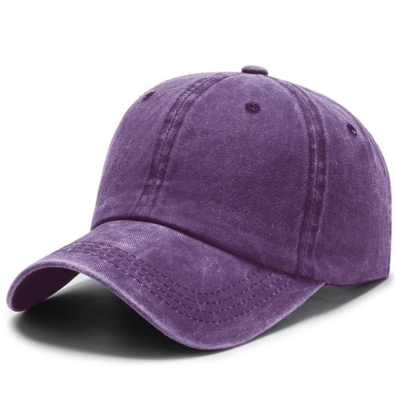 Baseball cap men's retro old washed denim baseball cap solid color wide brim versatile sports baseball cap children