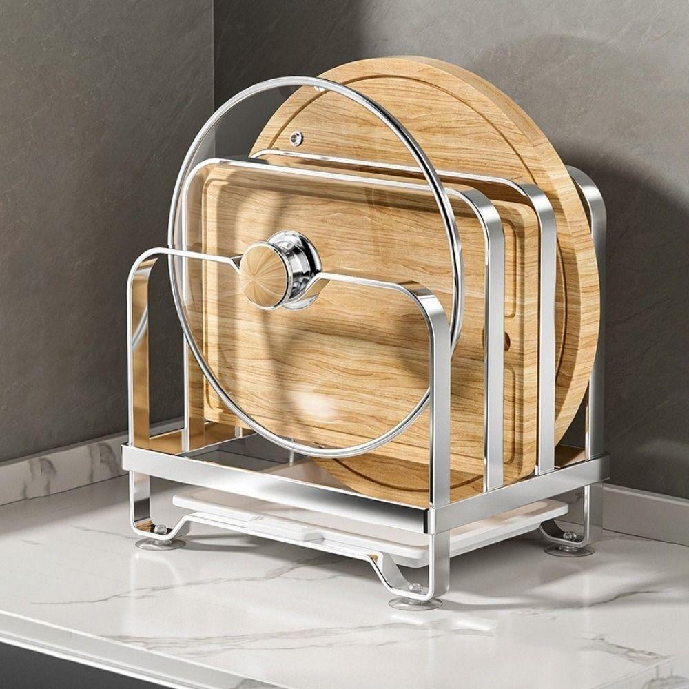Rustproof Cutting Board Holder Moisture-proof Chopping Board Rack Pot Lid Storage Rack  Counter Top