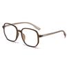 Women's Anti-Blue Light Photochromic Myopia Glasses: Trendy Large Frame, Slimming, Gray-Tint.