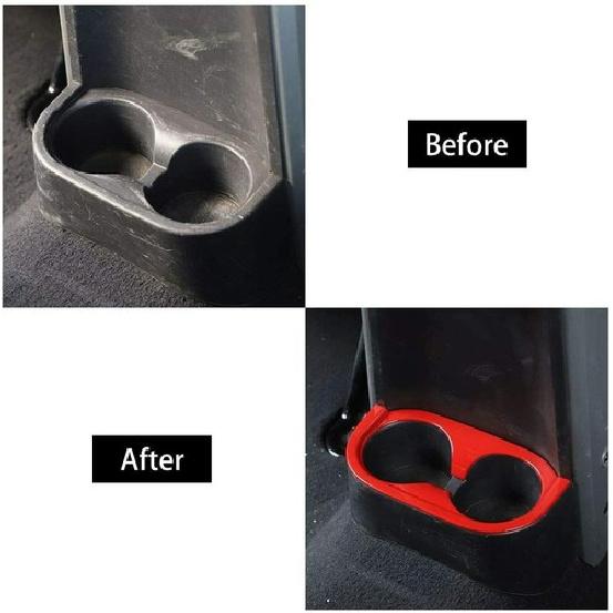 Roter Heck-Getränkehalter-Rahmenabdeckung Zierleisten für 2007-2010 Jeep Wrangler JK