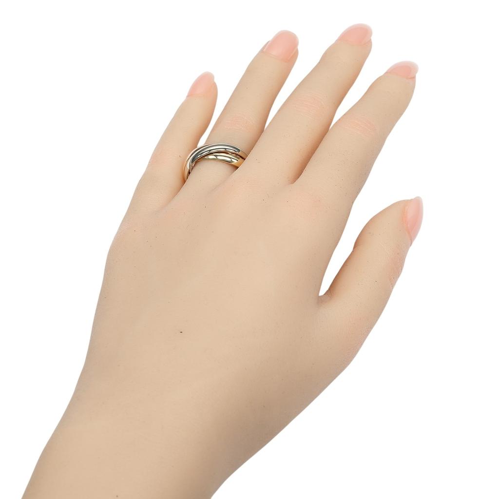 CARTIER Trinity Ring 0.1" band K18 Gold (YGxPGxWG) #7.4(US Size) 7.83g Women Used