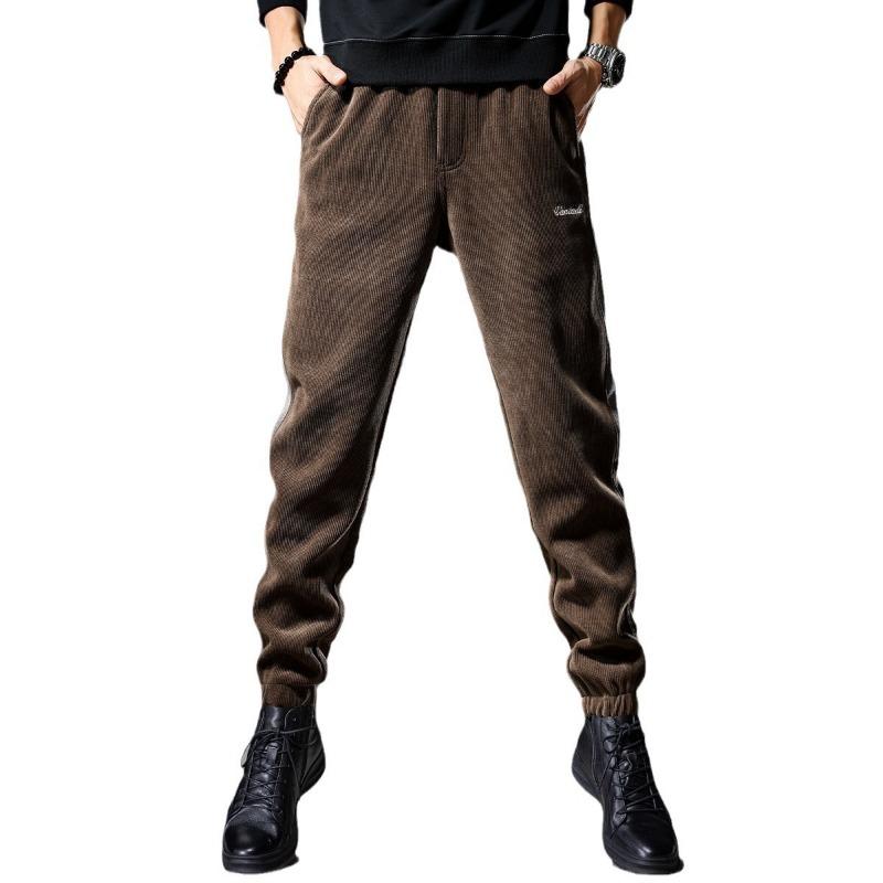 Corduroy pants men's autumn new loose tied feet slim casual sweatpants
