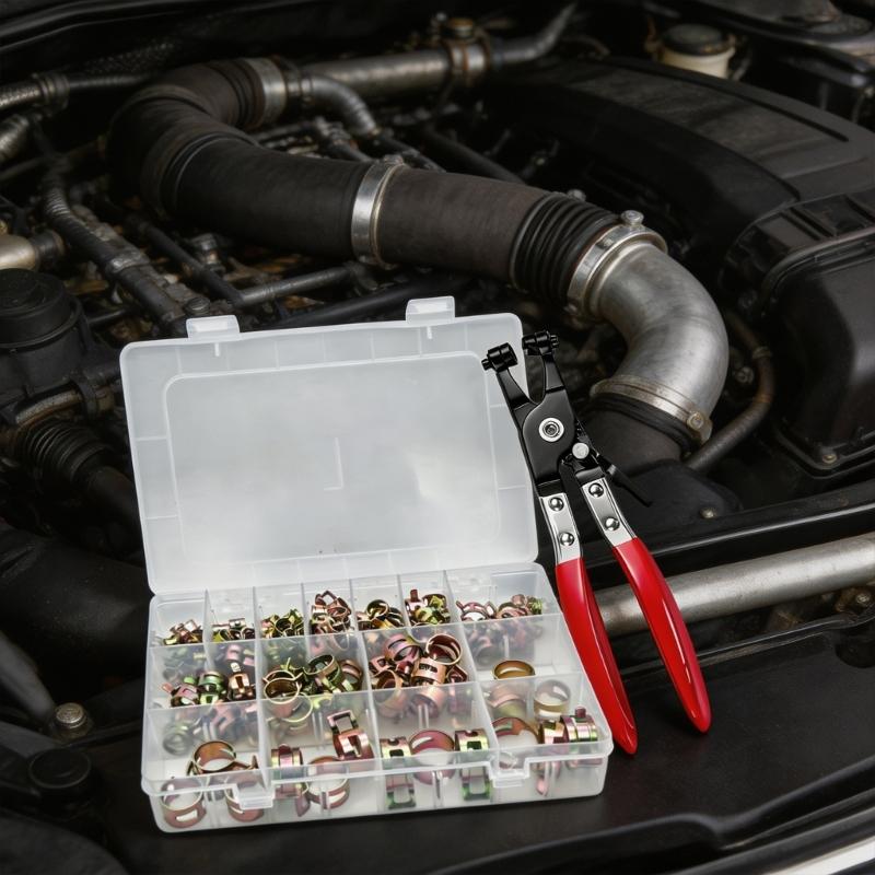 Spring Steel Hose Clamp Assortment 6-25 Mm for Hose Securing, Pipe Joint Fastening and Plumbing Repair Service for Household Hose Maintenance