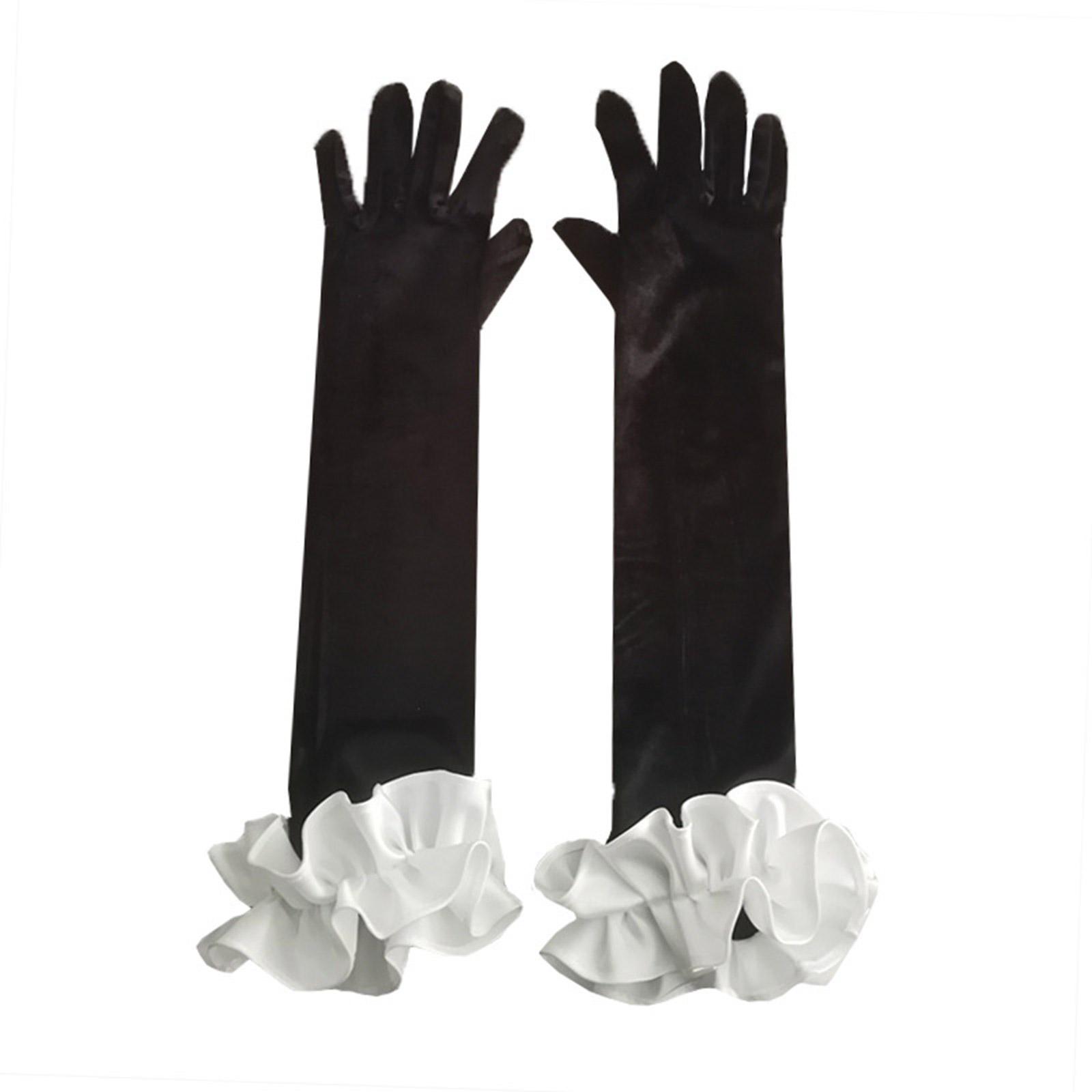 

Evening Dress Ruffle Gloves for Women Lady Full Finger Ruffle Gloves Proms Gloves Women Gloves 1920s Women Gloves 1