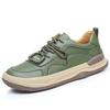 Genuine Leather Sneakers Men Casual Shoes Soft Comfortable Mens Driving Shoes Breathable Brand Male Footwear Black White Green