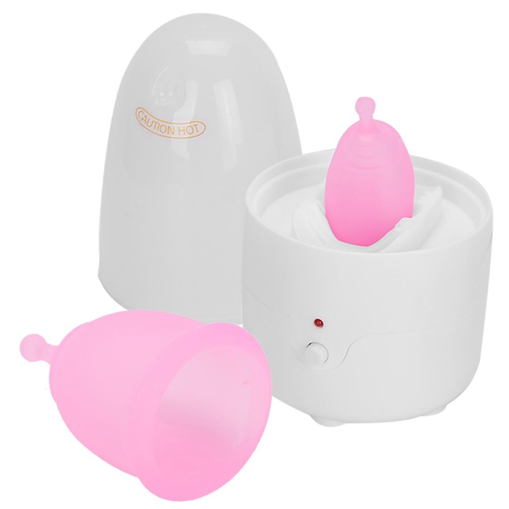 Reusable Female Menstrual Cup Lady Menstrual Cup Cleaner Machine Set (Cleaner Menstrual Cup Pink sL